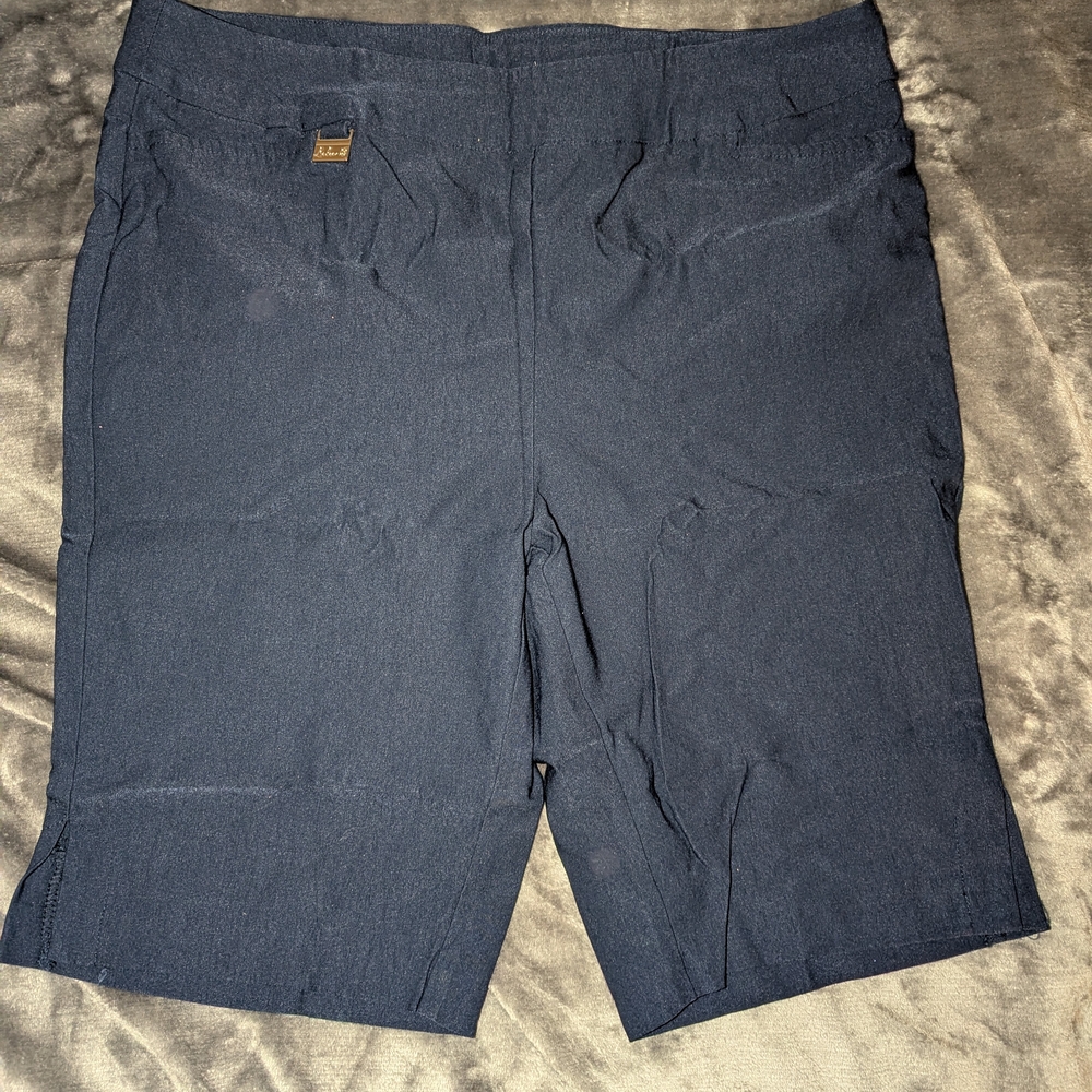 LULU B Athletic Navy Flattering Shorts 16